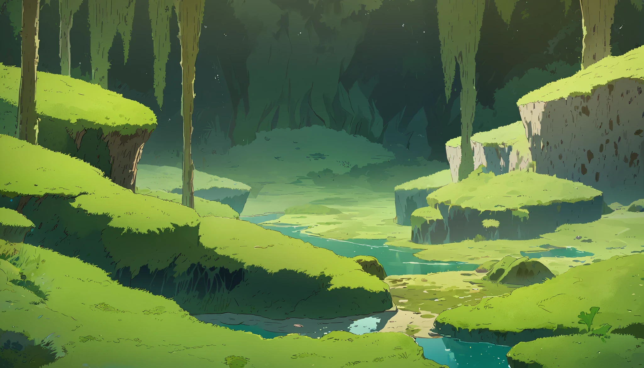 Moss Landscapes ,Studio ghibli inspired