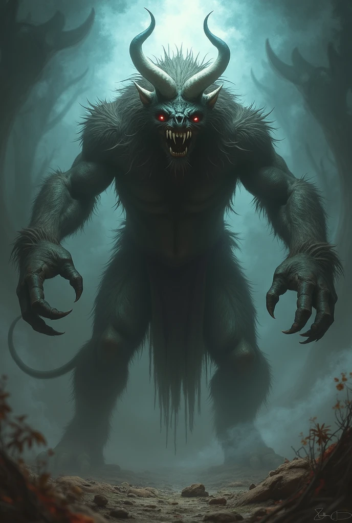 a nightmare werehig sonic humanoid creature, black fur, white glowing eyes, white gloves, black tentacles surrounding its body, dark aura, extremely detailed, 8k, photorealistic, cinematic lighting, chiaroscuro, dark fantasy, horror, moody atmosphere