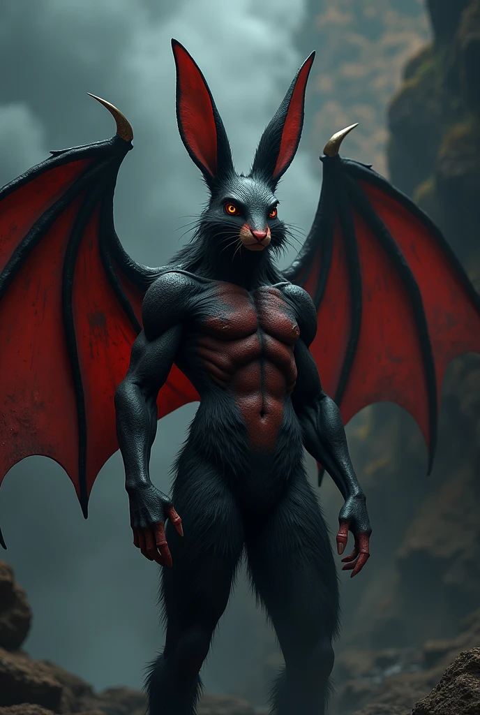anthropomorphic furred bat, forest, high resoultion, realistic, 4k, upscales, high detail, realistic fur, fluffy, shaggy, delicate fur, green eyes, thin cock, hyper balls, saggy balls, presenting penis, standing, long thick tail, digitigrade paws, bedroom eyes, smug look, detailed eyes, white sclera, perfect pupil, peeking at viewer, big eyes, precum dripping from cock, black fur, black body, ((furry balls)), fur tuft on balls, furry chest, furry legs, furry arms, throbbing cock, chiropteran wings