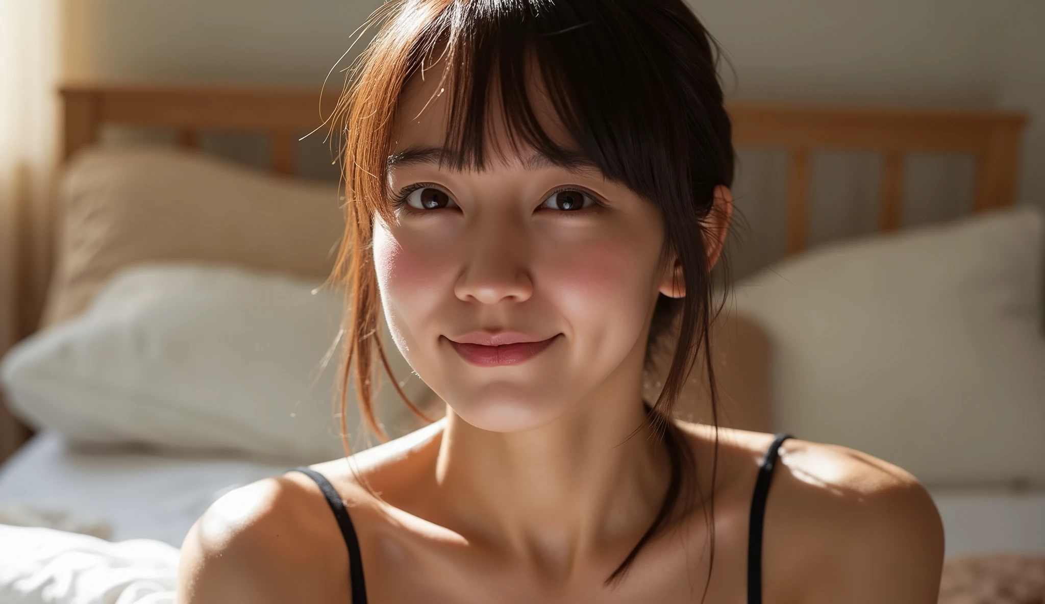 8K, top quality, masterpiece, realistic, super detailed, photo realistic, hyper realistic, smoother lighting, improve cinematic lighting quality, realistic lighting, backlighting, bright light , improved quality, top quality real texture skin,Golden ratio,
japanese, 1 girls, medium long hair, Straight hair, brown hair, Black hair, Smiling, Fine skin, Pores, No makeup, No makeup, 24 years old, Double eyelids, Double narrow eyes, Beautiful, Beautiful legs, Beautiful face, Beautiful eyes, Cute, Pretty, Stylish, Good style, Full body, Full body photo, Beautiful skin, Kind face, Gentle expression, Caring expression, Gentle expression, Healing face, Healing expression, Homely expression, Elegant face, Smiling,daytime, summer, sweat, Height: 169CM,