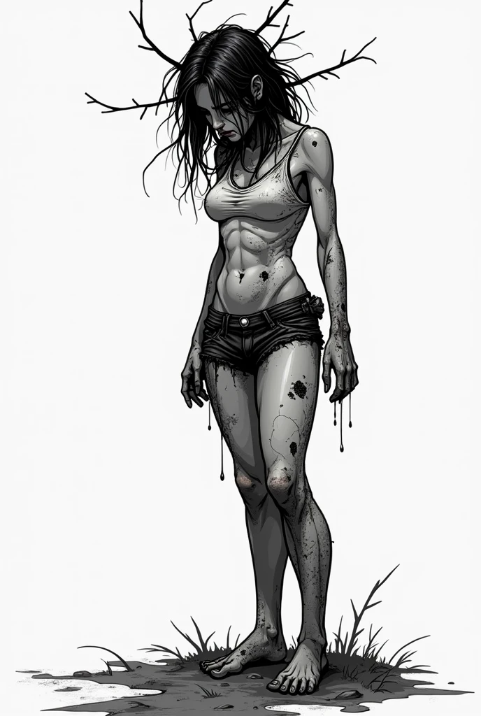 masterpiece inspired by Hellraiser, H. P. Lovecraft and Evil Dead 2013, realistic full body ((hard body pierced)) photography of two young evil zombie skinny female, without clothes slim skinny young two evil zombie female with hard body pierced ((two nude young slim skinny young evil zombie female, full body pierced)), decomposing, out dark-black liquid from decomposing body, 12k definition, full body of two beautiful cute young skinny nude creepy scary evil zombie female psycho monster bat young girl with sparkly translucent pale ghostly dark evil zombie skin cuddling close without clothes decaying black-blue liquid body with piercing, very intricate scary facepaint bodypaint full pierced with dark liquid out, detailed bright ghostly dark liquid out from eyes, freaky shiny evil zombie skinny emo, light blue and light green dark hair, and evil scary wicked grin-blue, dark shadowy scene in very spooky haunted house, ultra-detailed, ((dark art)), horror swamp, full body view, head to toe, UHD