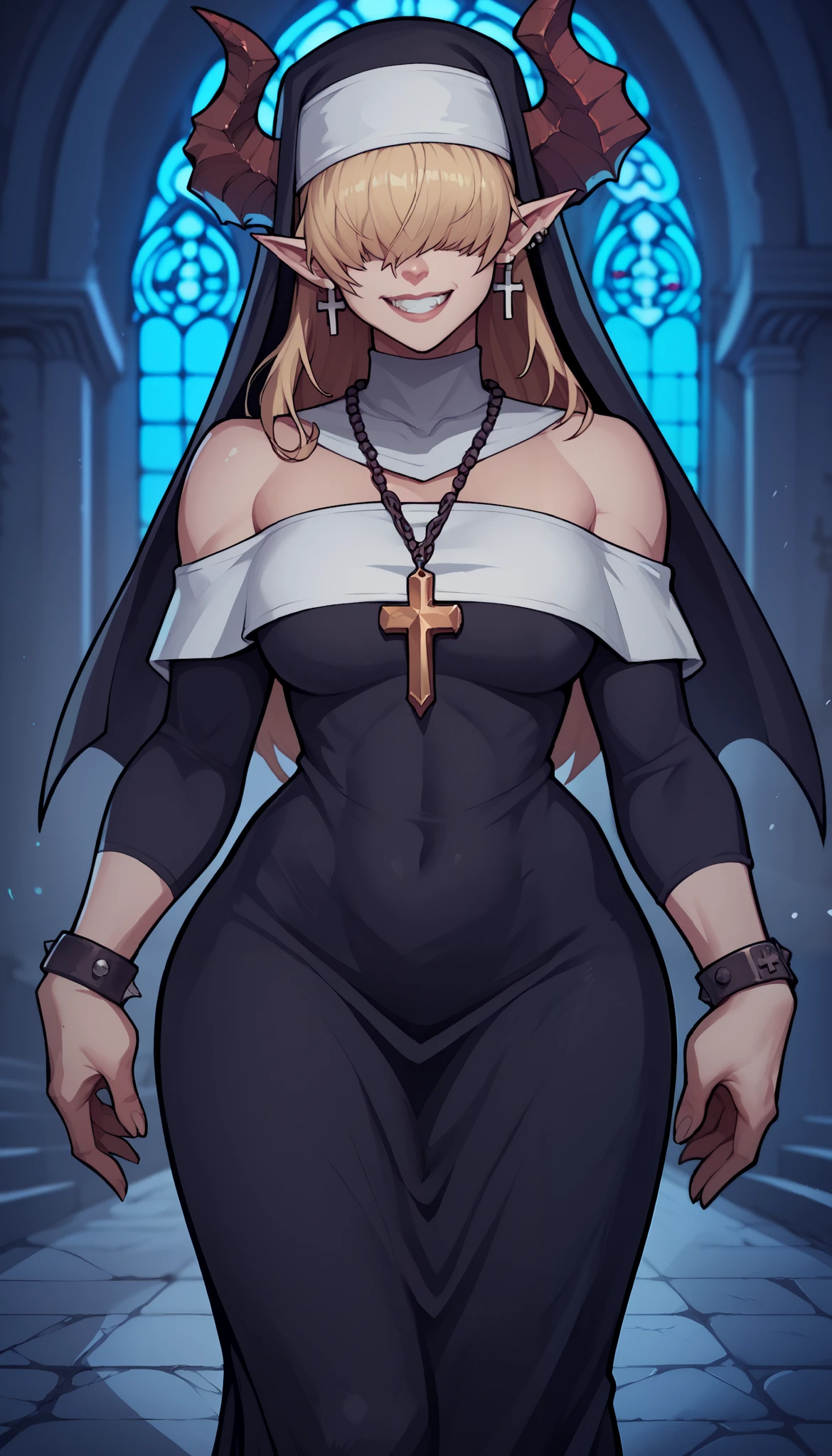 masterpiece full body toe to head beautiful woman butler, 1soloMILF BIMBO full body black uniform wearing a big belt (Nylon Belt for Women) (plain background) bracelets strong body standing by wooden pole