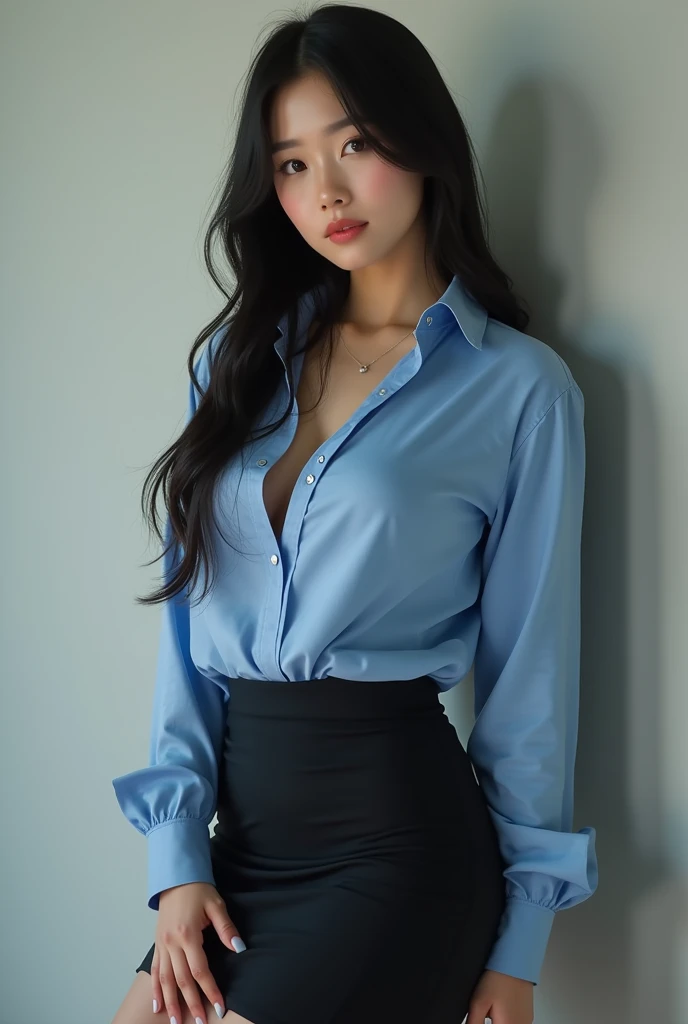 There is a woman wearing a shirt and panties, a Surreal , Just a Skydoll, sakimichan HDRI, Surreal , Yaoi Kasuma, Beasts, Yoshitomo Nara, Realistic young gravure idol, 2 4-year-old female model, Japanese Model
