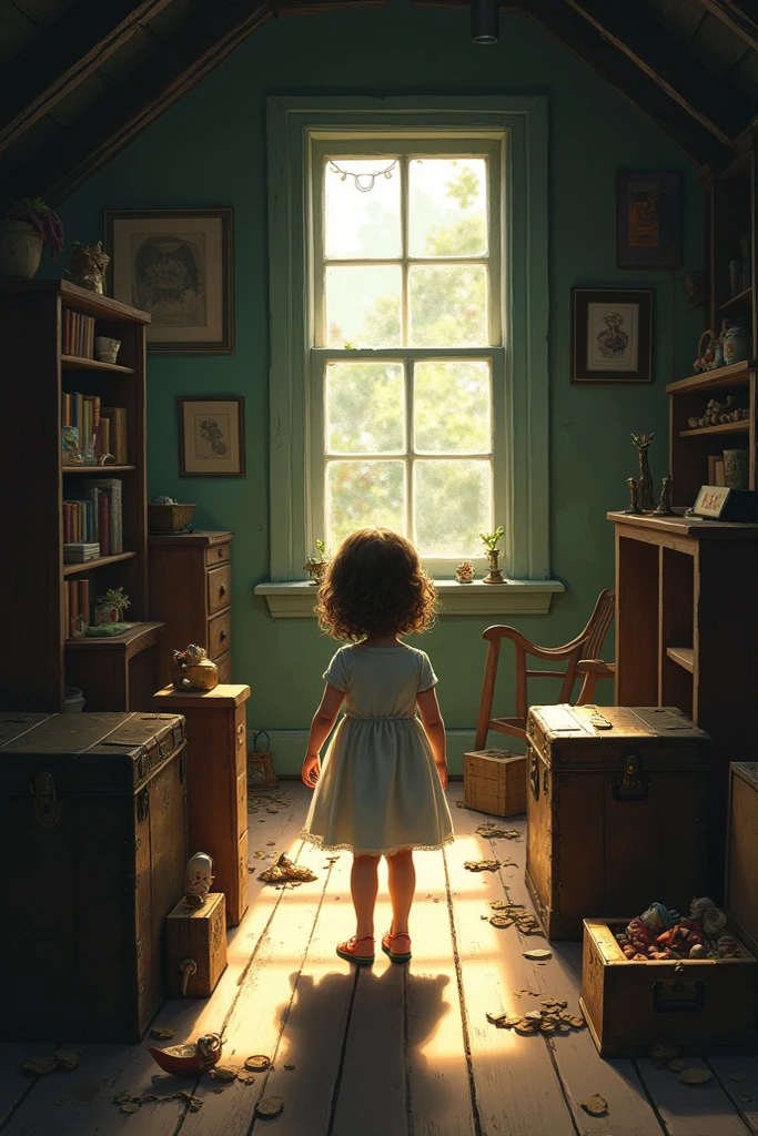A little girl is now in the middle of the room, surrounded by boxes --auto --s2