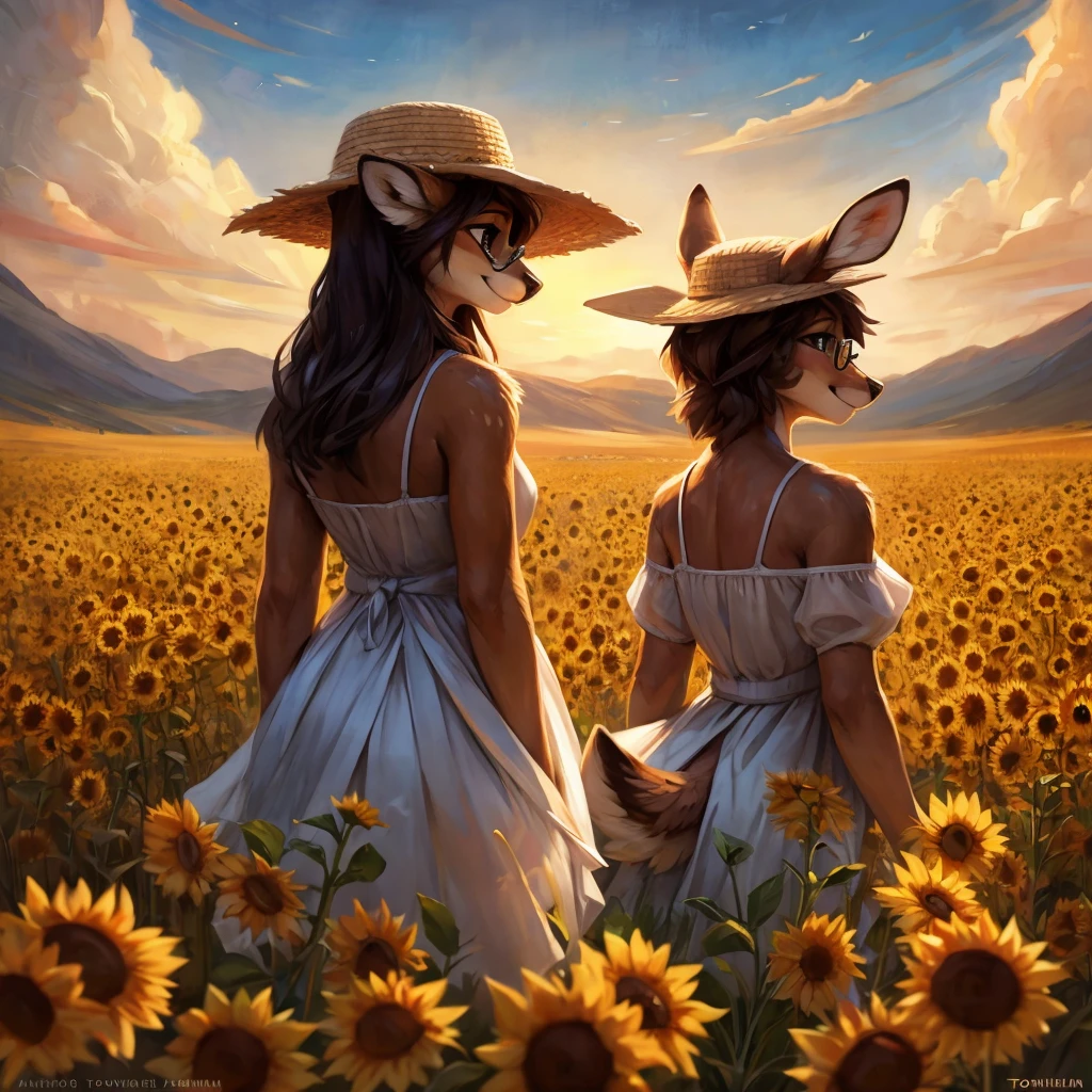 uploaded on e621, by Pixelsketcher, by Bayard Wu, by Thomas Benjamin Kennington , by Einshelm, by hioshiru and kenket, Chunie, portrait, solo anthro female deer doe, with small featureless breasts, clear dark blue, cinematic lighting, day, sunny day, beach, stays in the sea, sea background, mediterranean background, horizon background, shiny, short curly dark brown hair, wears big black nerd glasses, very very beautiful furry art, furry art, smiling, joyful, shiny, happy, feminine, cute face, muzzle, fluffy chest, flawless face, Fallow deer, 1girl, Sakimichan is beautiful, Masterpiece, Wavethesallow Face, shiny, Detailed image, portrait, Detailed image, portrait, full body, wearing wide, long, white blouse, wearing big and wide beige summer straw hat, shiny, realistic face, perfect anatomy, hourglass body, (furry body:1.1), anthropomorphic deer, looks at the viewer, small fluffy tail, detailed background, (cute anatomy:1.1), windy
