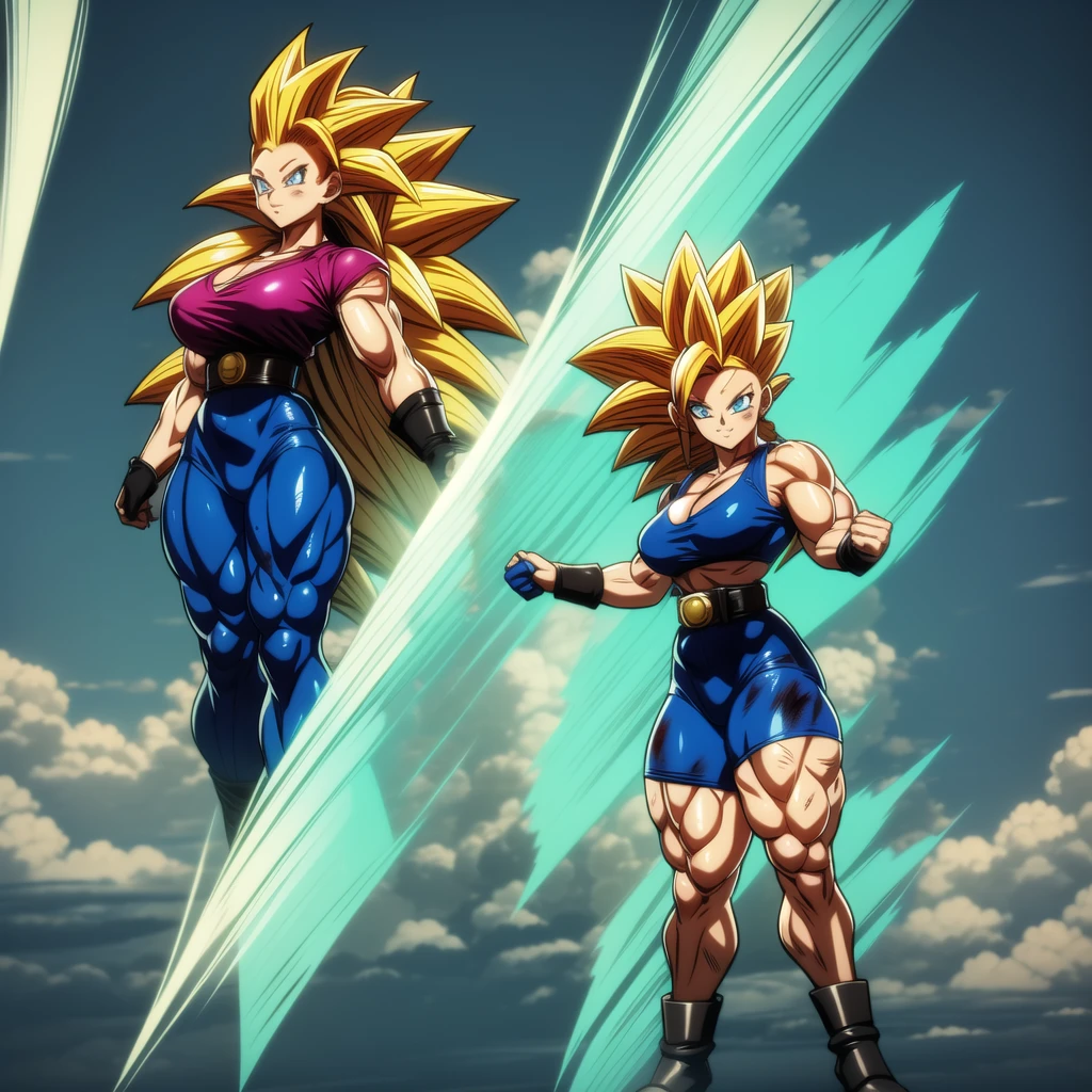 dbsuper style, 1
Girl, captain mizuki, green aura, super saiyan aura, belt, ocean-green colored hair, huge hair, bruise, bruise on face, clenched hands, frown, Mage's hat, gloves, blue eyes, grey gloves, evil grin, medium breasts, huge muscular, solo, spiked hair,high ponytail,  super saiyan, super saiyan 4, mouth opened, furious, saiyan armor, widow's preak
, ((masterpiece)) 
