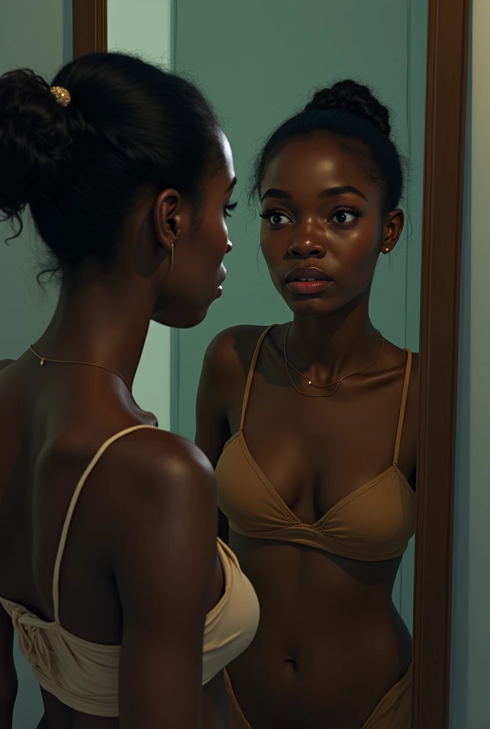  (african woman)  gives a blowjob  in a bar crowded bathroom,nightime, Polaroid, early 2000's, raw photo, skin pores