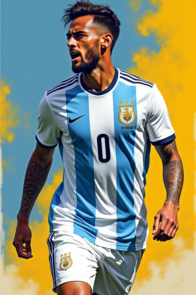 An image of a Number 2 with Cristian "Holiday" Romero inside with the Argentine national team shirt but Cristian should not go beyond the limits of the number