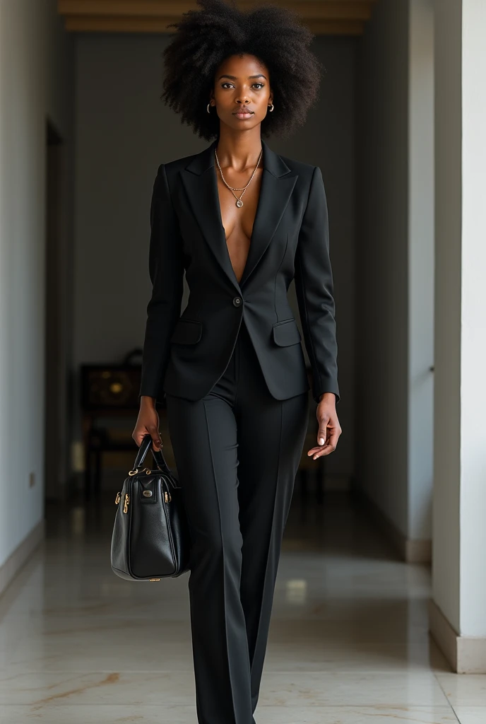 A profession beautiful black lady wear suit 