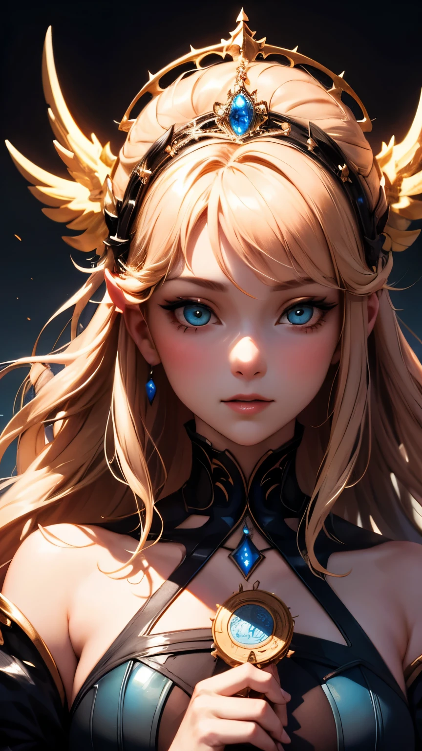 (Cinematic Lighting, UHD, Retina, Masterpiece, Accurate, Anatomically Correct, Textured Skin, Super Detail, High Detail, High Quality, High Quality, Award-Award-Standing, Best Quality, High Resolution, 8K, Sunny Weather, A Female Bust with Clear Facial Features.) )
