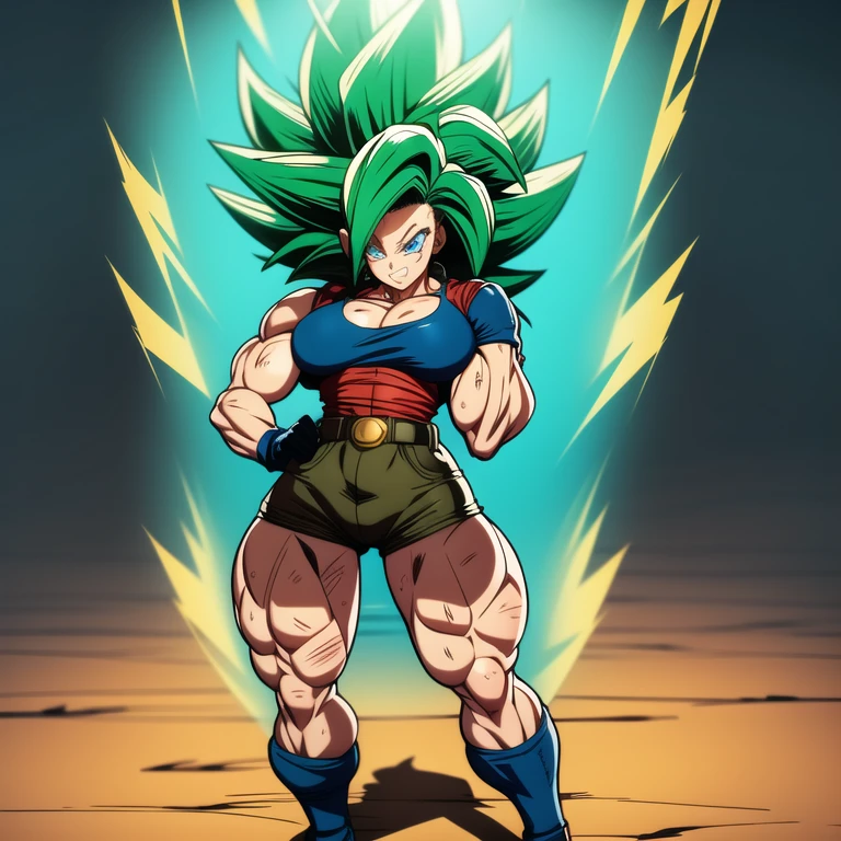 dbsuper style, 1
Girl, captain mizuki, green aura, super saiyan aura, belt, ocean-green colored hair, huge hair, bruise, bruise on face, clenched hands, frown, gloves, blue eyes, grey gloves, evil grin, medium breasts, huge muscular, solo, high ponytail, mouth opened, furious, saiyan armor, widow's preak
, ((masterpiece))