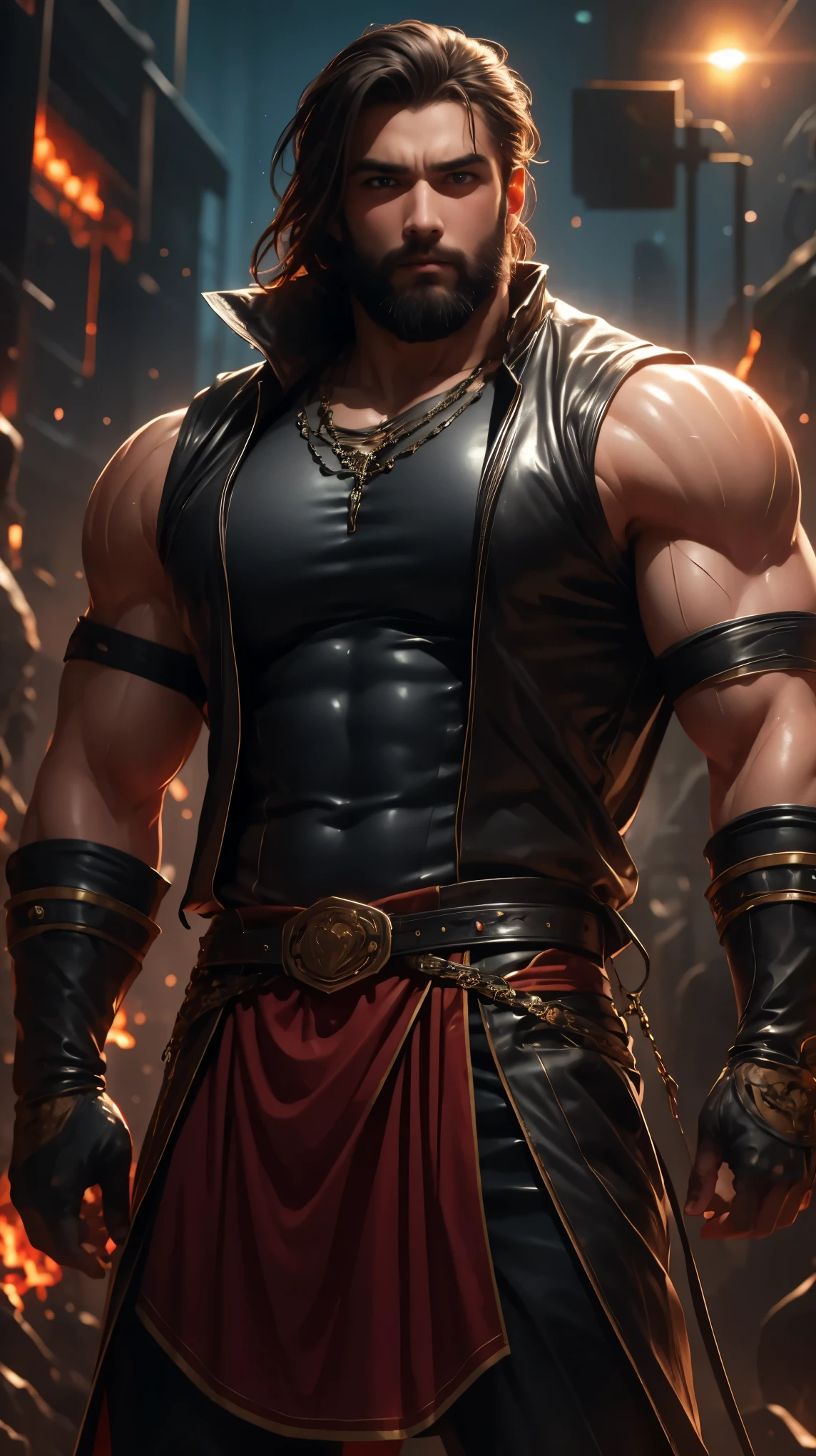 (( better quality )), (( masterpiece)), (Detailed), perfect cara . Cara with a rojo color . Very strong male body. big muscle . War with pesada weapons and ligera . coraza de aceros de diferentes colores con ropas geniales. especially dorada de hoja ancha . sword gladius. Mayan shield. casco de aceros muy fun . Man with beard. Ojos rojos. cabello oscuro