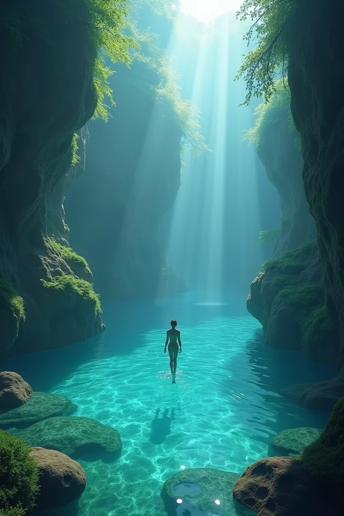 (masterpiece:1.2,excellent quality,Like a mirror,cinematic experience),8K,wallpaper,Italy,Blue Hole,(Diffuse reflection of light:2.0)