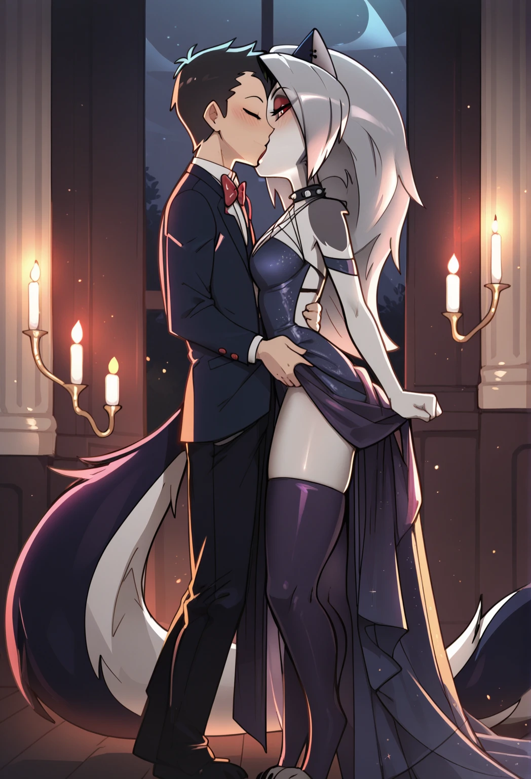 (Meisterwerk: 1,3), (2D: 1,0), (Anime: 1,0), (Illustration: 1,0), painterly style, digital painting, very high quality, very very high detail, very detailed light, very detailed shadows, ray tracing, light reflections on fur, bloom, detailed fur, low saturation, simple color palette, low contrast, anatomically correct. charming scene of a 10 year old male shota wolf boy kneeling on the ground and biting the penis of a standing 10 year old male shota wolf boy, standing in front of the other, the kneeling boy is lowering his head and sucking the penis of the standing boy, standing, standing upright, sucking dick, suck genitalia, lick genitalia, oral sex, oral, deepthroat, cum in mouth, hands on head, roughly shove dick into mouth, rough, rough oral sex, exactly 2 males and no one else, uploaded to e621, erect, erection, long and thick genitalia, visible penis, large penis, , shota, SHOTA, small boy, young, boy, wolf boy, shota boy, shota wolf, shota wolf boy, small, red eyes, same size, (masterpiece:1.2),(anatomically correct:1.1), high quality:1.3, anatomically correct, 2 arms, 2 legs, 1 tail, open mouth, closed eyes, blushing, cum, cum out, erotic, butt, plump butt, night, stars, falling leaves, trees, wind, bushes, river