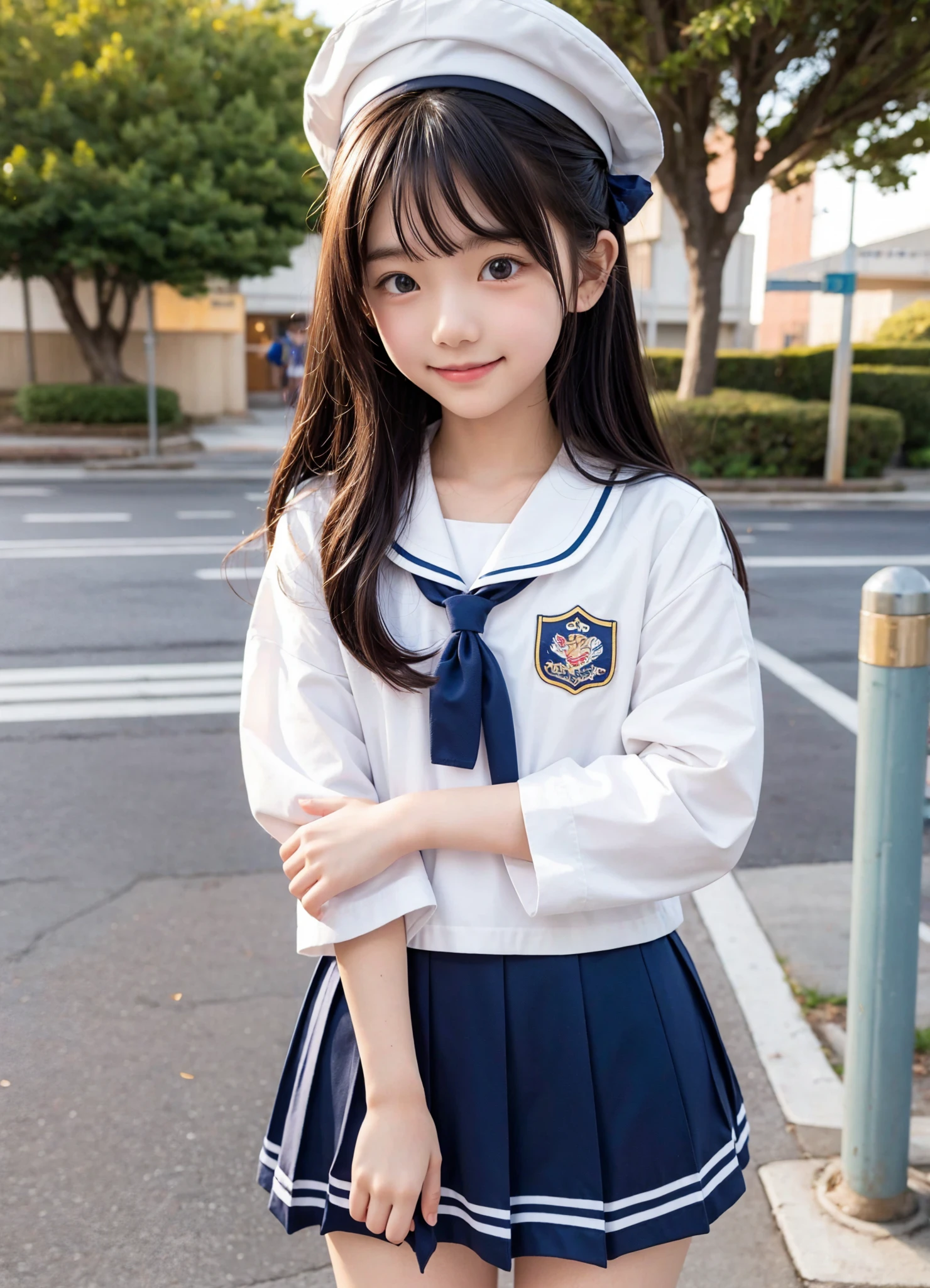  elementary school students、 sailor suit ,smile