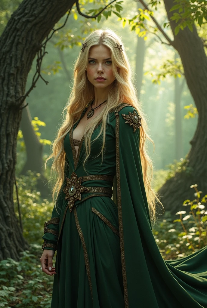 portrait painting of 1girl, 45 years old Woman, thick figure, heavy physique, erotic fantasy, erotic costumes, massive breast, wide hips, Full figured woman, galadriel, elf, blonde hair, blue eyes, green dress,detailed skin, fantasy, snowy nordic forest, modelshoot style, (extremely detailed CG), photo of beautiful artwork, (Antonio Moro), (Jeremy Mann), High Detail, Sharp focus, dramatic, oil painting, realistic