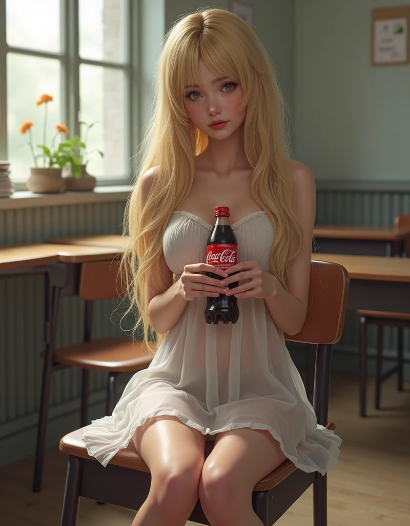 young beautiful blonde at burger king