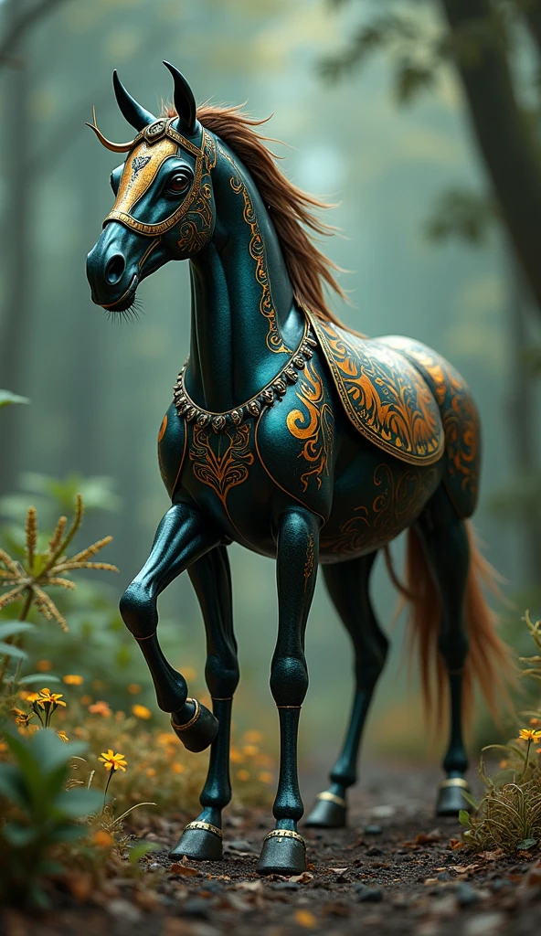 a mighty forest horse warrior