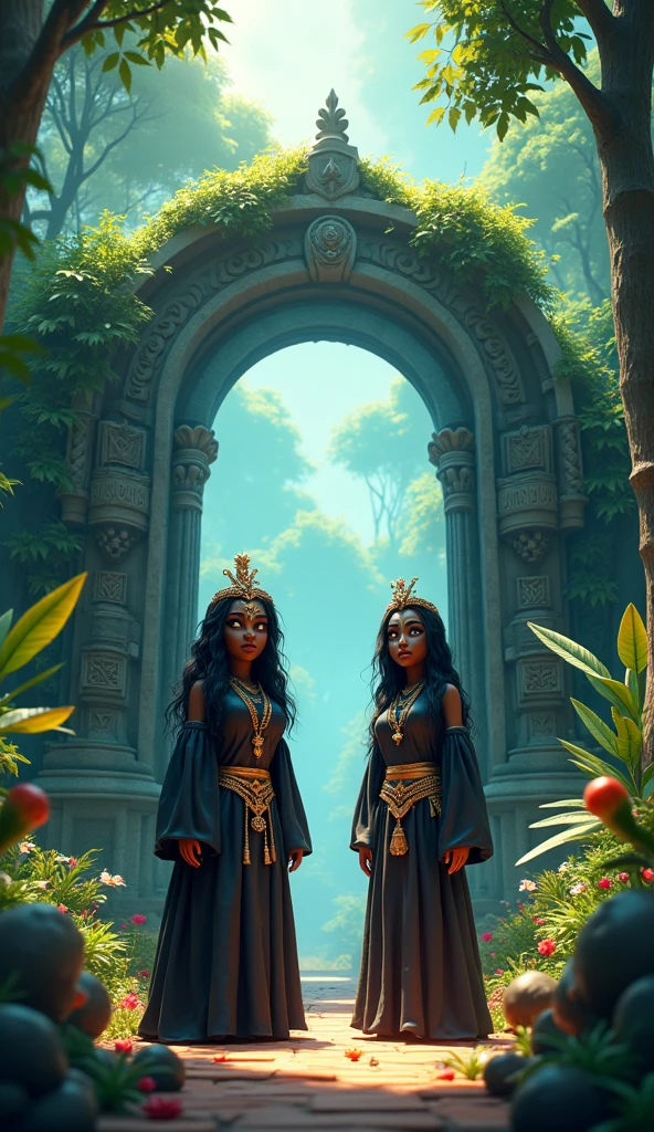 But one day, a wicked sorceress named Kalimaya, jealous of Mayuri’s powers, sent a terrible storm to destroy the kingdom."