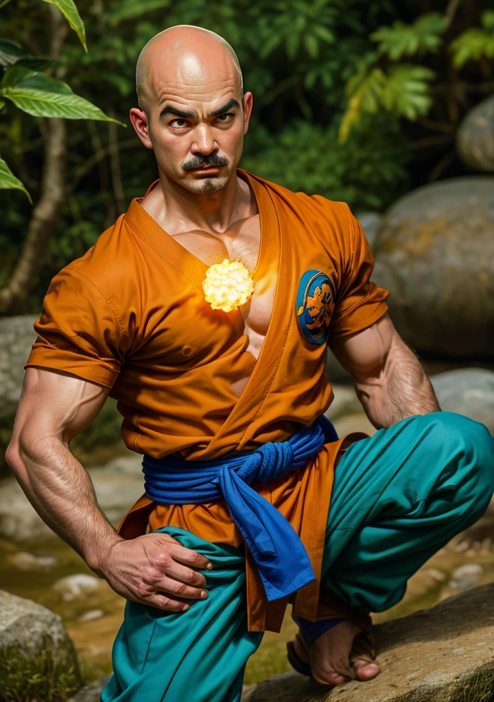 Raw Portrait ((instagram photo)), a ((Full Shot)) full body photo of 20 year old handsome ((man superhero costume)) strong in a ((the avatar the last airbender movie)) (high detailed skin:1.2) 8k uhd, dslr, soft lighting, high quality, film grain ((amateur photo)) (( lots of detail, blurred background outdoor, himalayas ))