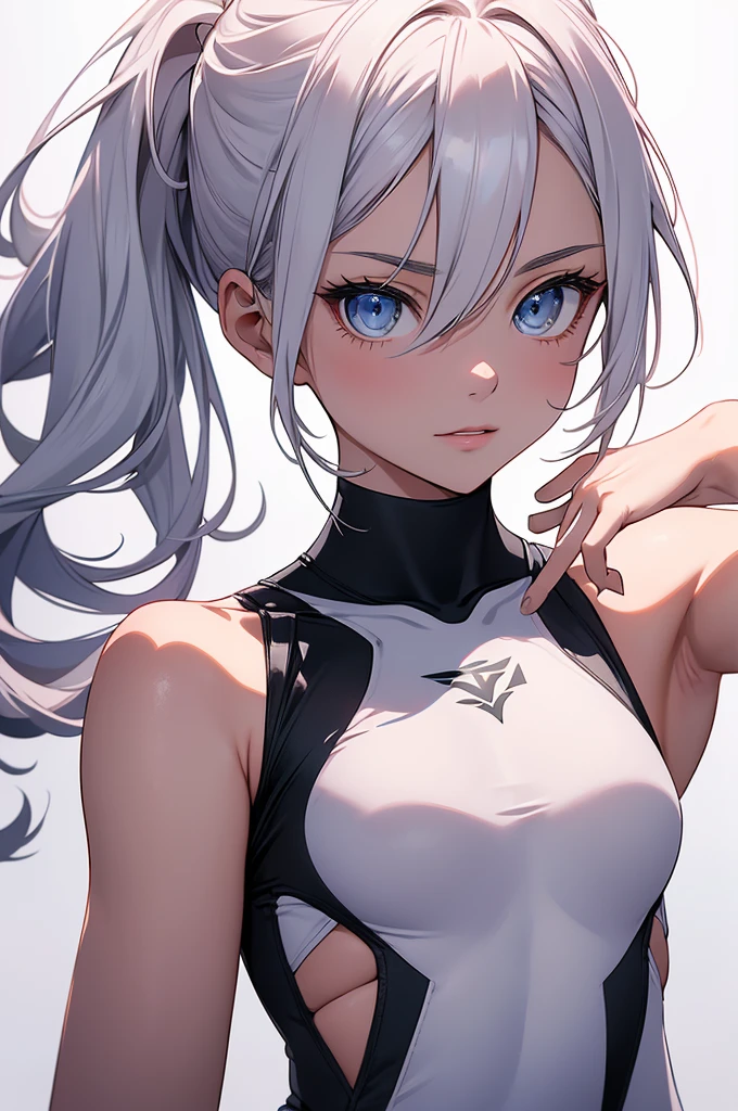 score_9,score_8_up,score_7_up,
yorhaxl,white hair,black choker,big lips,blue eyes,arms,up,ponytail,long hair,arms up,bulge,flat chest,
black gloves,black leotard,
fog,
<lora:Yorha9s:1>,