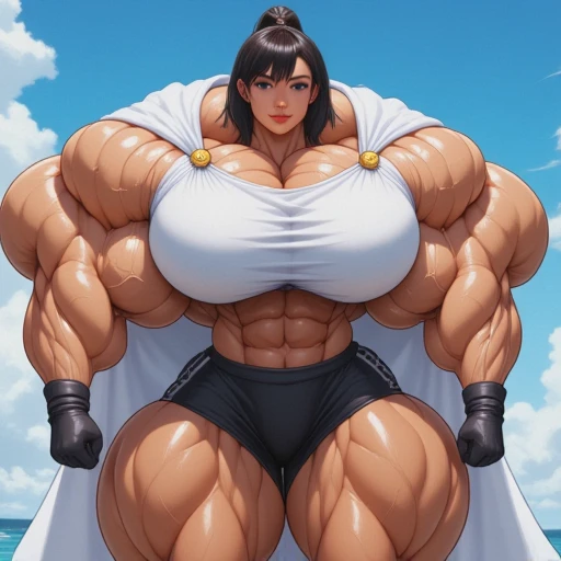 (cartoon of a woman in a classroom with a man in a suit, realistic , a hyperrealistic , hyperrealistic , as a strict school teacher ), large muscles, realistic cartoon, 3 d cartoon, big muscles, giantess art, very realistic, exaggeratedly large physique, powerful and huge, school class, in a classroom, muscular girl