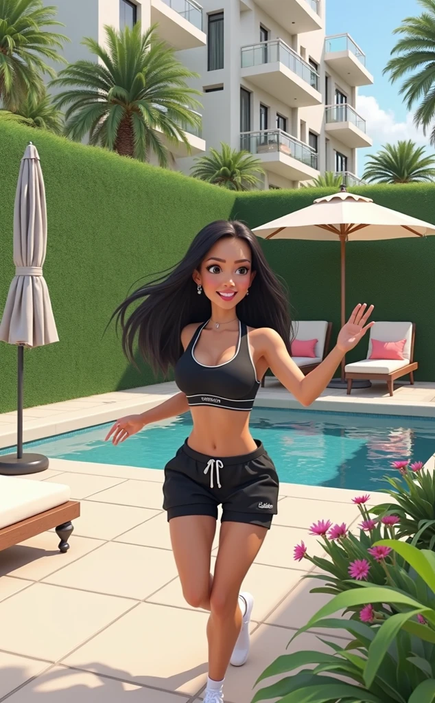 mulher arafed totalmente , com olhos azuis, ultra realistic, meticulosamente detalhado, Retrato Sophie Mudd, cabelos loiros e olhos grandes, selfie de uma jovem mulher, standing on the balcony of a hotel in Dubai with the buildings and beaches of Dubai in the background, 500 feet in the sky, Violeta Myers, sem maquiagem, maquiagem natural, Rosto com ArtGram, maquiagem sutil, quadris grandes, busto muito grande, wearing a blue bikini, fundo fotorrealista, qualidade: 10, Fundo irreal, High detail, attention to detail, quality history