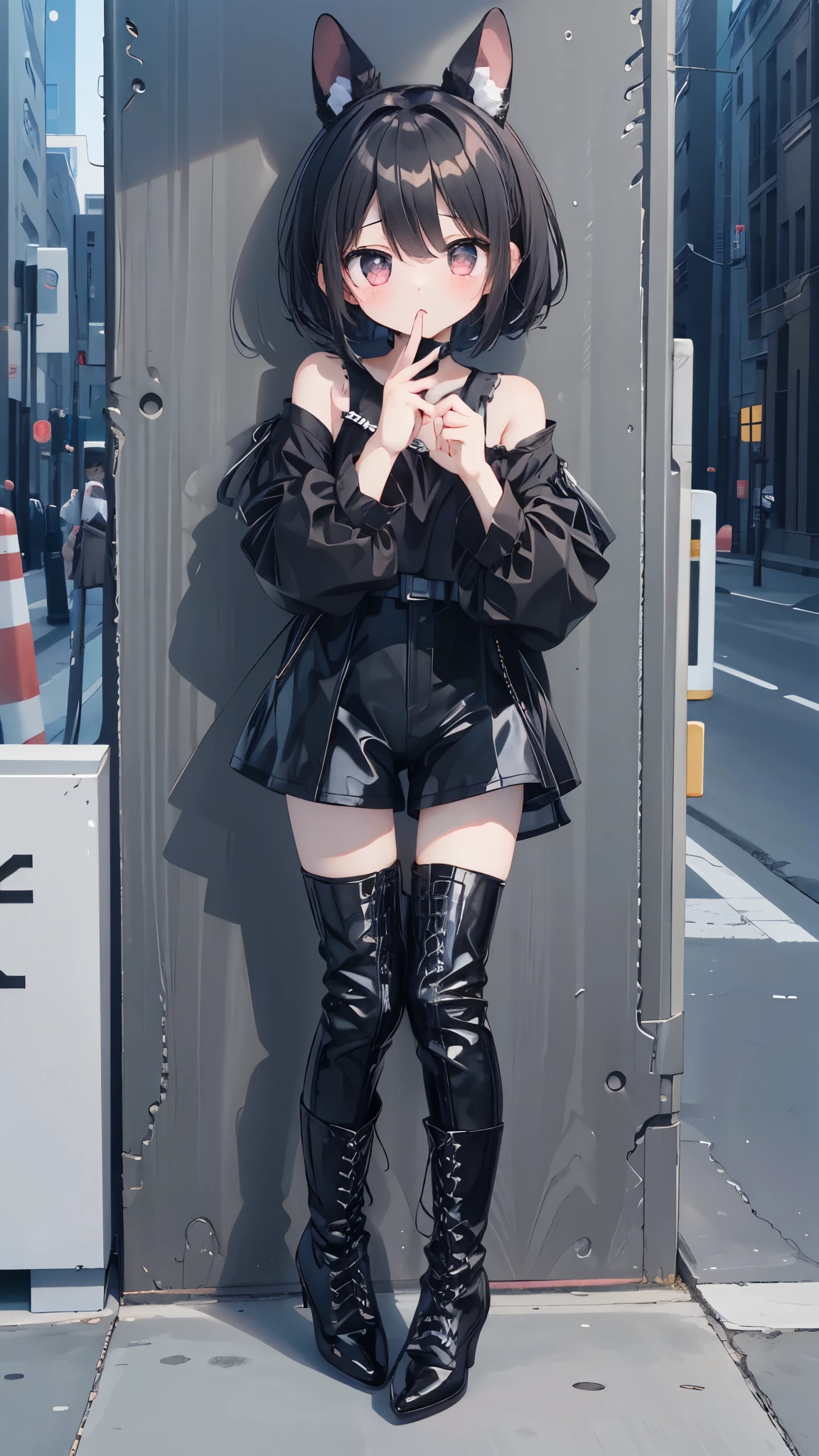 highest quality、masterpiece、High sensitivity、high density、One Woman、Wet day、umbrella、Thin thighs、