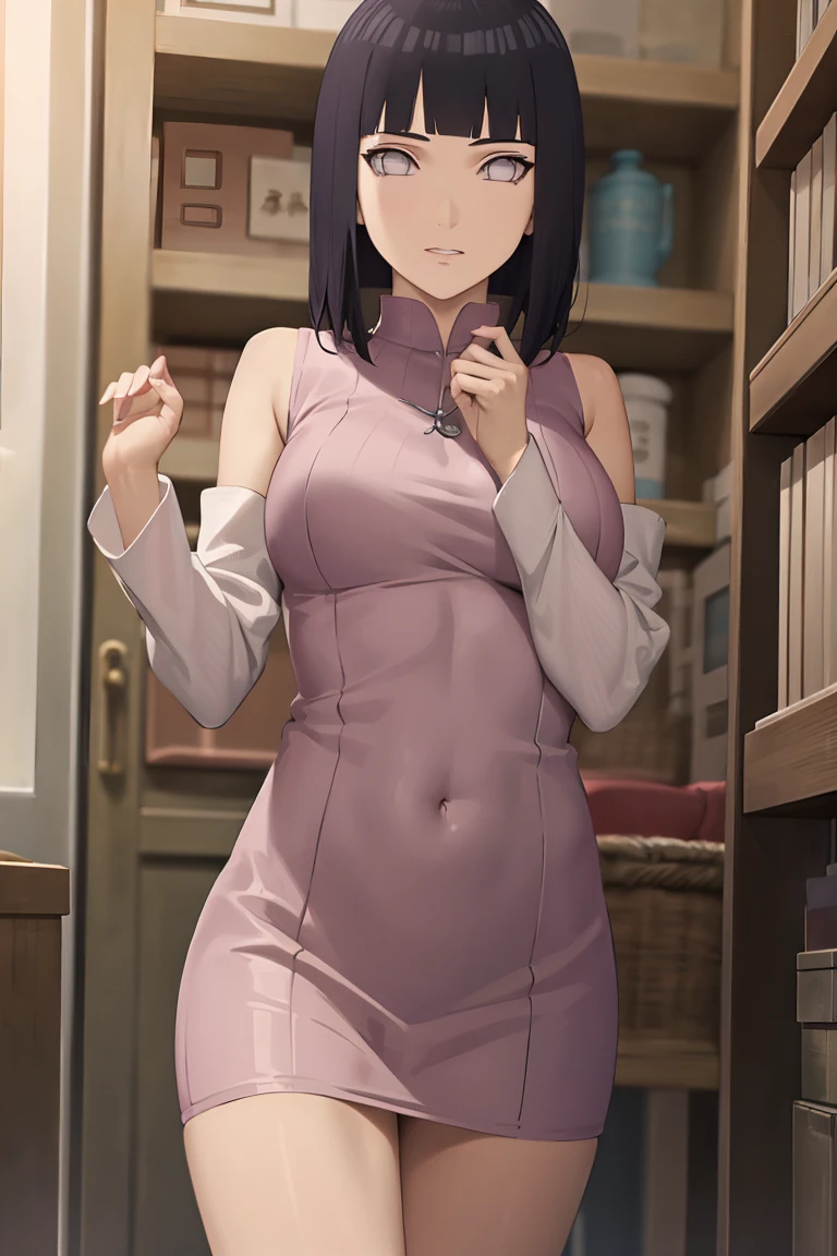 hinata\(boruto\), 1girl, solo,mature female,
BREAK wearing dress, purple dress, ribbed dress, detached sleeves, sleeveless,
BREAK looking at viewer, full body, (cowboy shot:1.5), standing,
BREAK indoors, library,
BREAK (masterpiece:1.2), best quality, high resolution, unity 8k wallpaper,NSFW ,(illustration:0.8), extremely detailed face, perfect lighting, extremely detailed CG, (perfect hands, perfect anatomy),