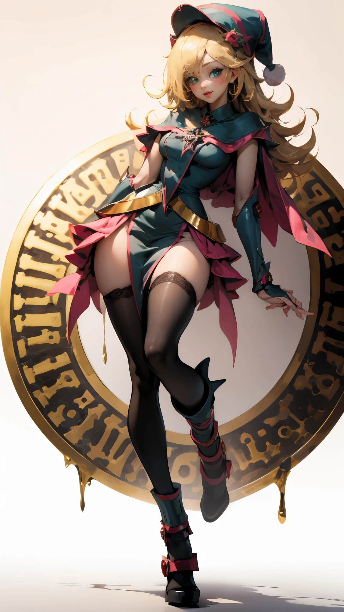 BEAUTIFUL DEMINUA COSPLAY DRESSED AS HEROINE IN FUNNY POSE TONGUE OUT FLASHING