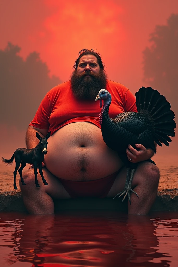 a extremely strong big guy with big muscles pregnant