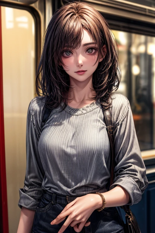 Images similar to http://img03.eropuru.com/30000/30571/30571-0sl.jpg of middle aged woman, beauty, adult, Japan, dark brown hair, white camisole, green cargo pants, Japan, 50s, beauty, --auto --s2