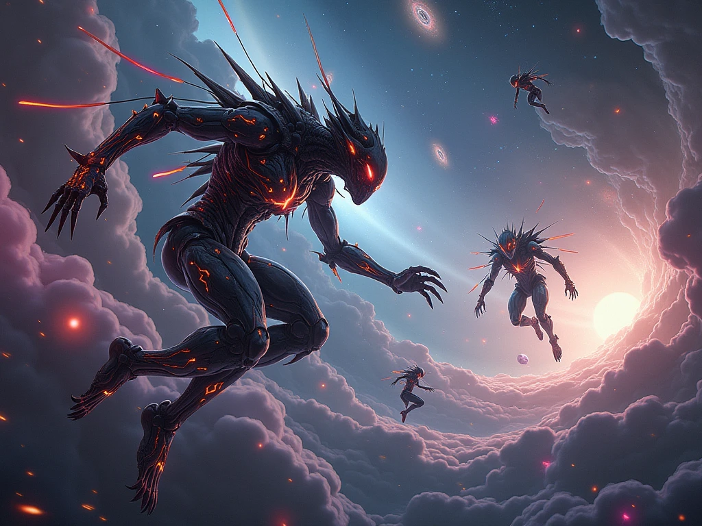 He spoke alone in the middle of space, a powerful being, everything he looked at was like an ant, as strong as a heavenly god or a hell god, in the midst of the great space, all the planets were him, the planet destroyer, the planet creator.