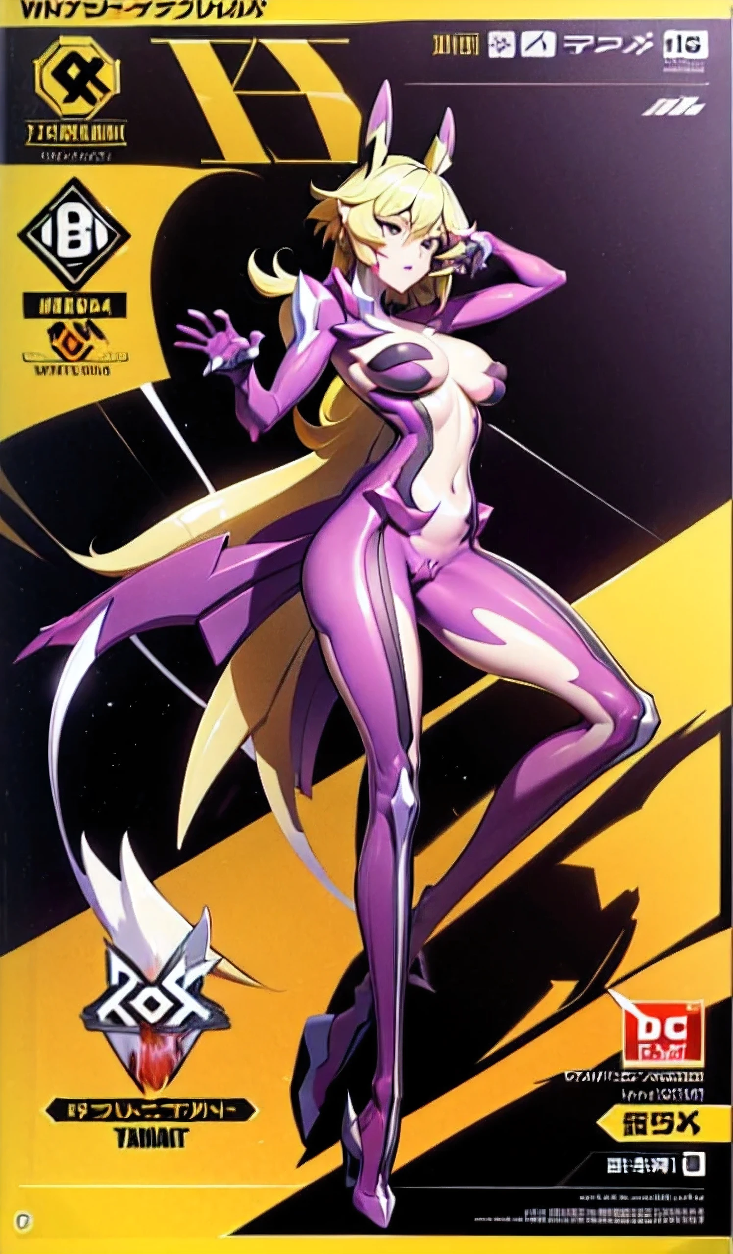 ((Whole body):1.5), NSFW，browsing caution, whole body concept art, {(((1 Woman fused with renamon))}, {Wear renamon Skin's full body suit and renamon Skin's full face mask)}, {((Fusion with renamon))}, {((Life Clothes)}, {((Fallved into Evil, Fox Monster)}, {((Yellow Full Skin Suit))}, Strengthen the outer bone, The line of the vagina is clear，16K, High quality, Attention to details, Ultra High Resolution,Full-body concept art, 1 woman,A figure fused with a dragon, witch blade motivism, evil fall, symbiote skin, Blood vessels floating all over the body, yellow and purple full body suit, enemy woman, bio full skin suit, high image quality, real, high detail, 16K, purple gloves, renamon bodysuit, fortified suit, glossy, digimon, goddess, mature female, mistress, fox mask, masterpiece, more_details:-1, more_details:0, more_details:0.5, more_details:1, more_details:1.5