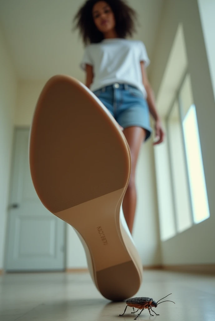 A world where woman high heels and shoes start to walk by themselves, as if an invisible nude woman were wearing them