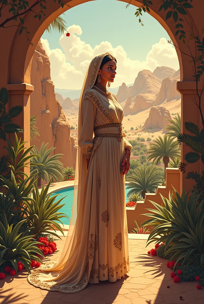 Masterpiece, Top quality, Best quality), pix,Pixel art, 1 girl, Smoked hair, Black Alibaba, Arabia, Black clothes, Safari Park, full bodyesbian, No background