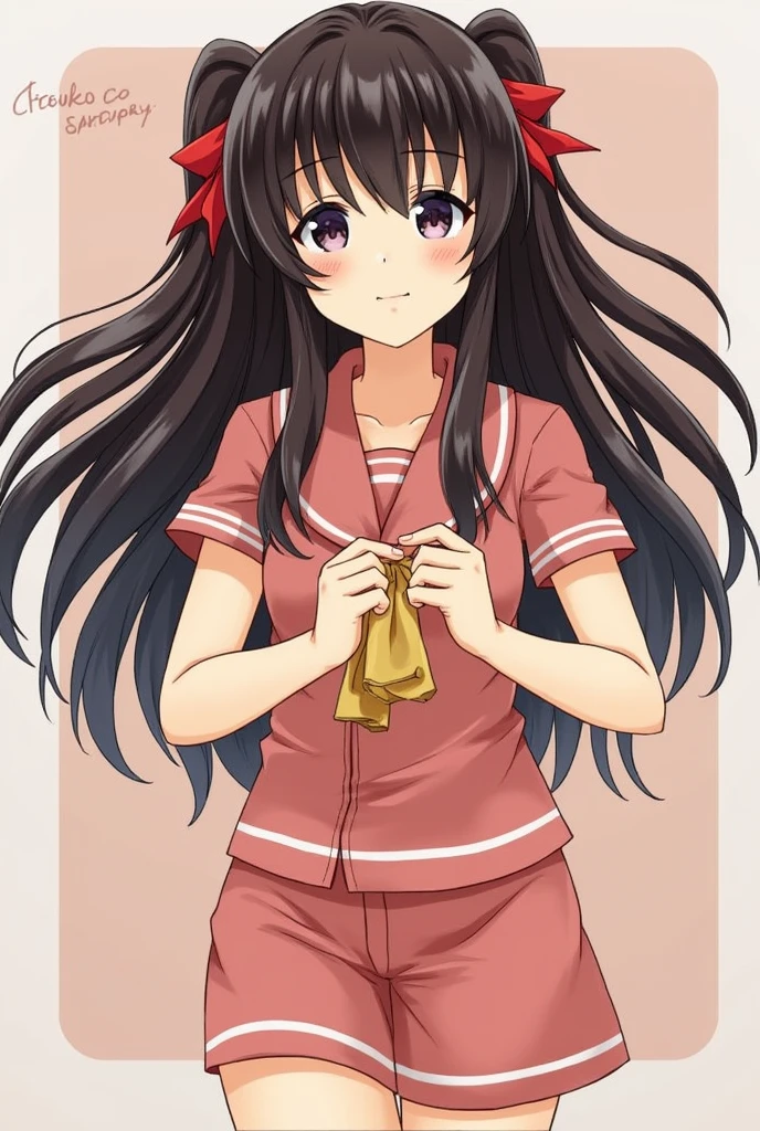 Make a Japanese woman in a short dress in a four-legged position excited