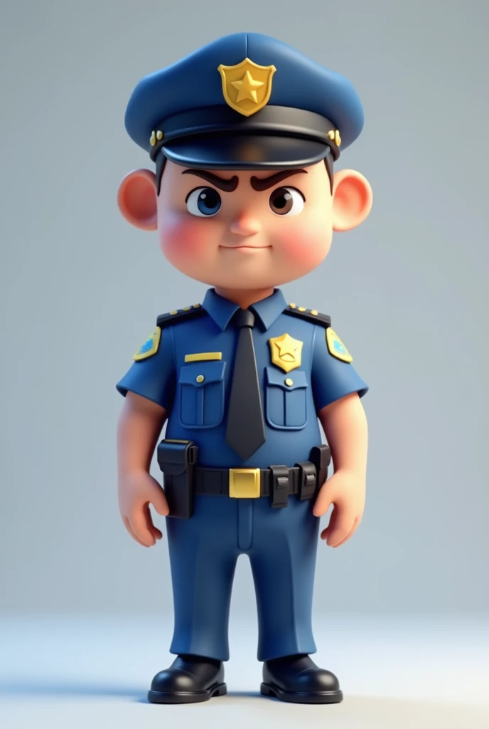 a close up of a toy figure of a police officer, character design police man, wearing a police uniform, police officer, character design police man!!, policeman closeup, policeman, officer, cartoon image, cop, police man!!, detailed cartoon, chibi, security agent, police, police uniform, full detail, in cartoon style, low detail