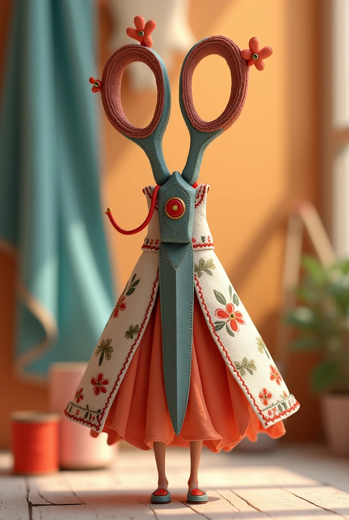 HI MAKE A TAILORING SCISSORS THAT WILL BE A SCISSOR TONE GIRL'S DRESS.