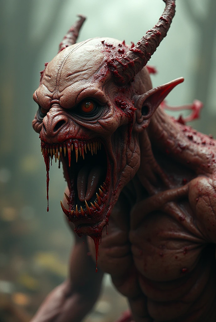 Painting of a demonic creature with a bloodied face and a bloodied head, Carnage, Sci - The Art of Horror Fiction, sci-fi horror artwork, inspired by Aleksi Briclot, The fangs of the carnage, Horror art in the fantasy genre, by Aleksi Briclot, horror concept art, venom, Fantasy and horror art, Detailed illustration of 4K horror, Demonic creature, dark fantasy horror art