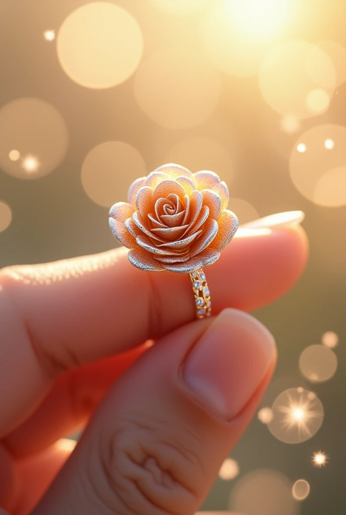 Rose shaped graduation ring