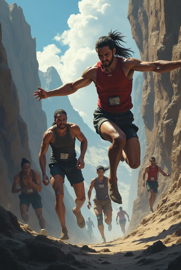Create image of marathon race in early period