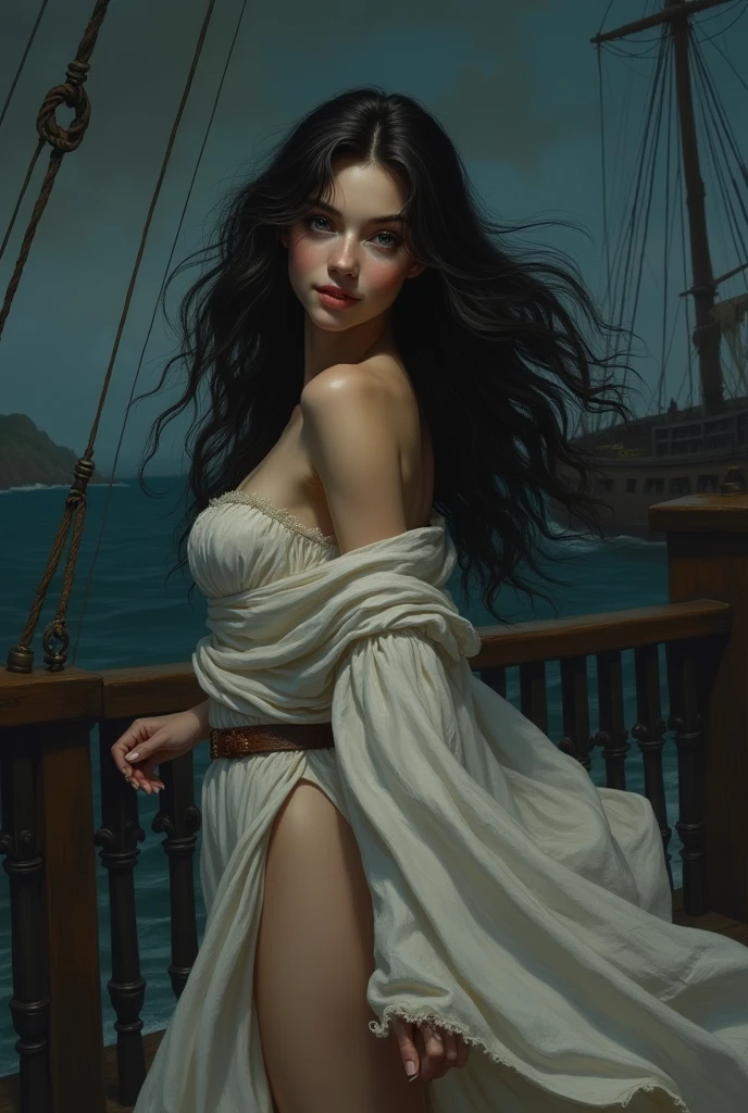 18 year old Keira Knightley, (((naked))), (((on an 16th century galleon))), shy, worried, hiding, ((face blushing)), (((hands between legs))), (minimal jewelry), choker, (((embarrassed pose))), Victorian braids, angry
