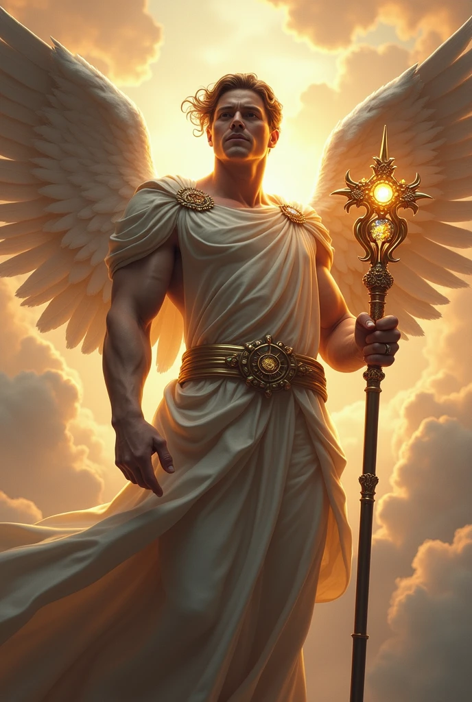 Greek god Hermes. Representing its multifaceted nature. Representing communication and mediating between worlds: Godlike, land and underworld.