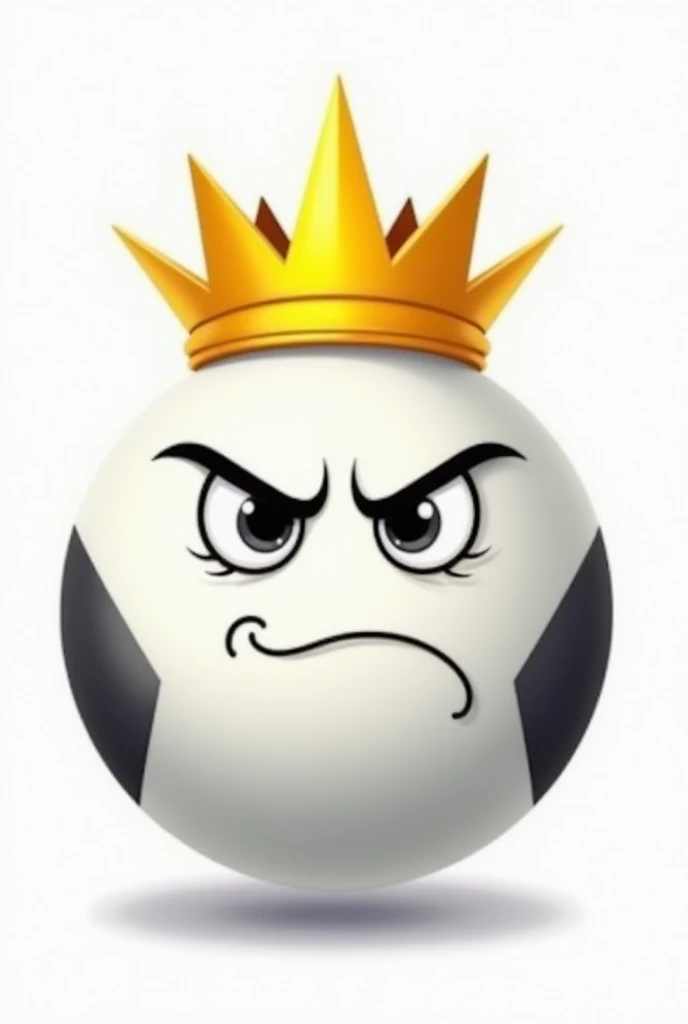 White gamer logo of a bowling ball with yellow crown serious cartoon