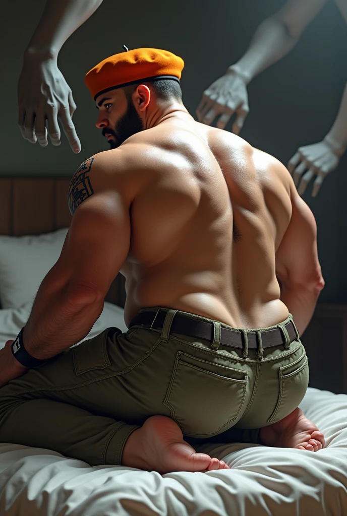 8k, cinematic, Solo, male focus, masterpiece, ultra quality, high resolution, 8k, intricate: 1.2), (detailed face:1.2), handsome, Young man ,tan skin,, detailed skin, 1boy, ((realistic)), six pack abs, big biceps, big pecs, with ski mask, with balaclava mask, good lighting quality, muscle veins, standing, arrogant pose, viewed from below, worm eye POV, extreme low angle, full body, naked, dick out, cum on penis, big cock, 18+, nsfw, uncensored