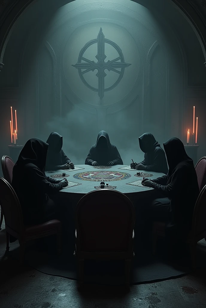 masterpiece、Highest quality、Super detailed、Very aesthetic、Perfect composition、Intricate details、Absurd。break、(grim Reaper)、Sitting at the table、playing card game、Watching the viewer、(Red glowing eyes)、Bony hands、(In the background an old medieval tavern)、(Ink splash、Rough ink sketch、Gloomy, dismal, dark picture、High contrast、Stylized。)