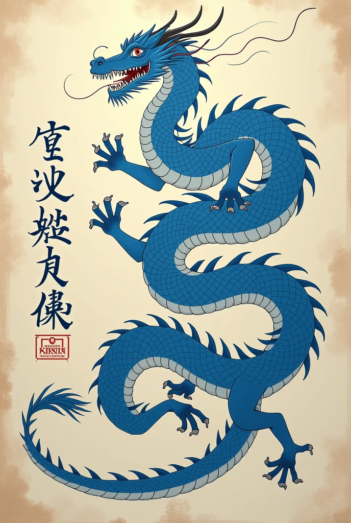 best quality, masterpiece, high resolution, kimhongdo painting, kimhongdo style, sinyunbok painting, sinyunbok style, whtjs, tnanr, A powerful and mystical Eastern dragon, the Azure Dragon of the East, reigning over 2024.