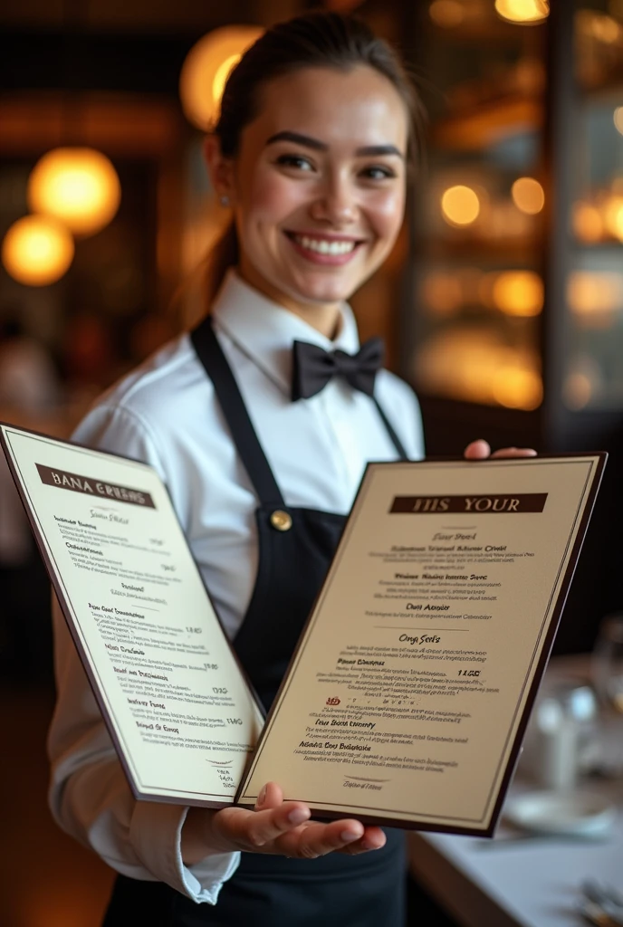 (medium full shot) of (gorgeous young woman:1.1) waitress, philippine with long dark hair tied in a bun, brown eyes, tan skin, medium build, wearing Polished white dress with a collar, sheer stockings, white heels, trendy hair barrette, carrying a wiping cloth, smiling at the viewer, making a victory sign with her hands, .set in Taproom, Dimly lit space with wooden beams overhead, a long bar lined with stools, shelves stocked with assorted liquor bottles, dartboards on the walls, the smell of roasted nuts in the air , at night, ,Masterpiece,best quality, photorealistic, amazing quality, very aesthetic, extremely detailed face,