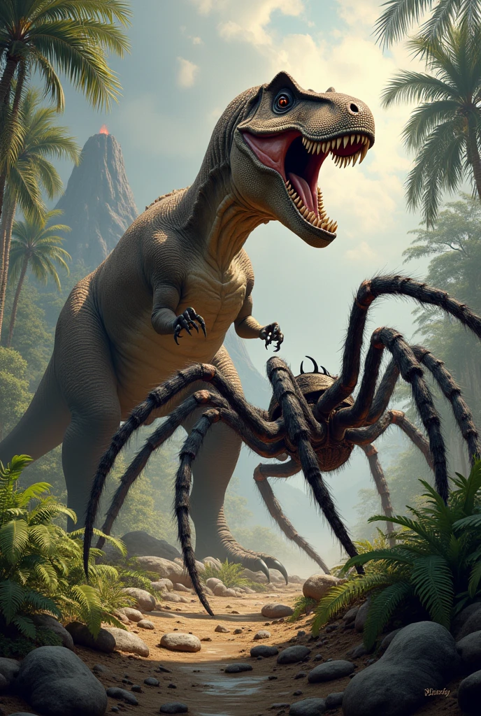 Spider vs dinosaur